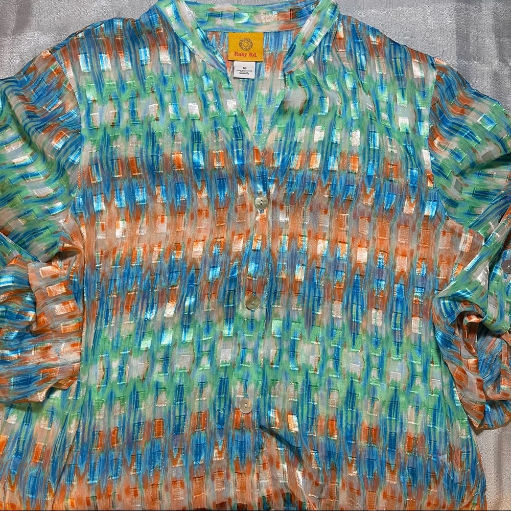 Ruby Rd. Button down top sz 10 - Picture 2 of 5